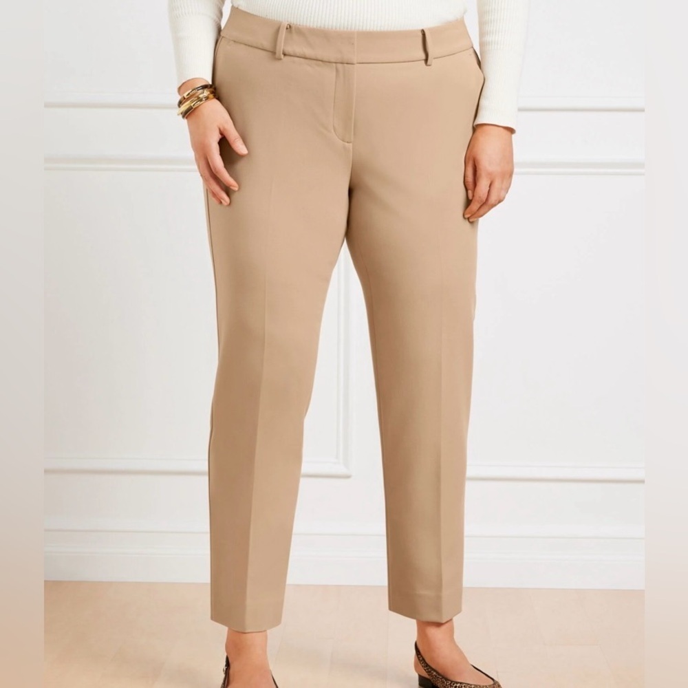 TALBOTS HAMPSHIRE STRAIGHT ANKLE PANT - CURVY FIT color Deepest Chocolate - Picture 3 of 10